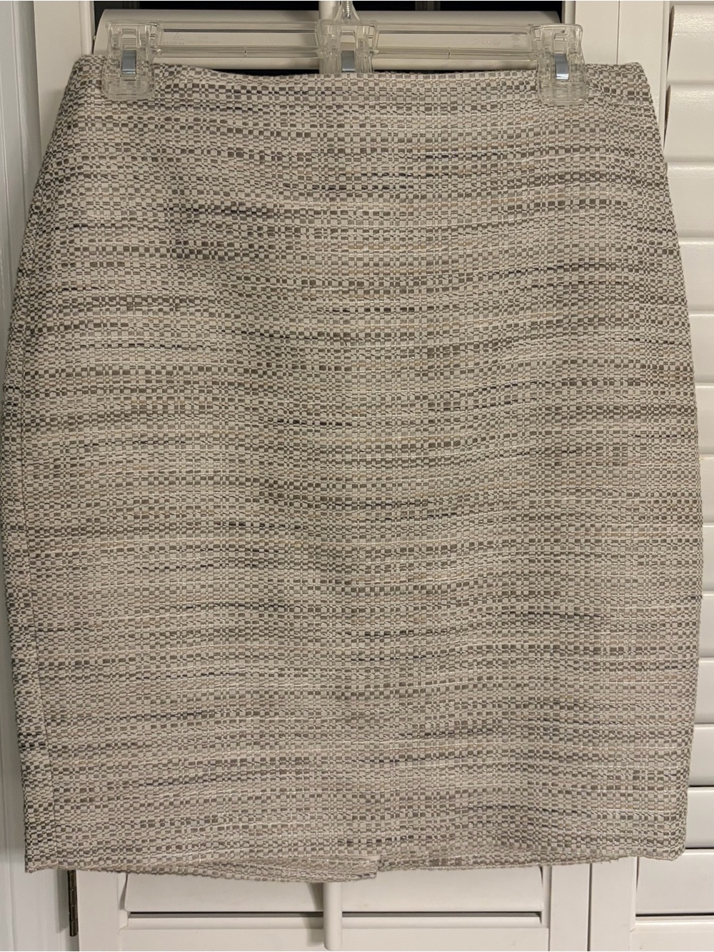 Ann Taylor petite Neutral Textured Pencil Skirt - Cream & Black
